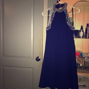 Navy blue with silver diamonds knee high